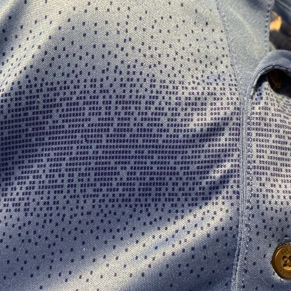 Greg Norman XL Men’s Golf Shirt, royal blue tone on tone striped Poly, like new - Picture 6 of 6